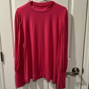 Loft Hot Pink long sleeve top with fitted wrists size xl